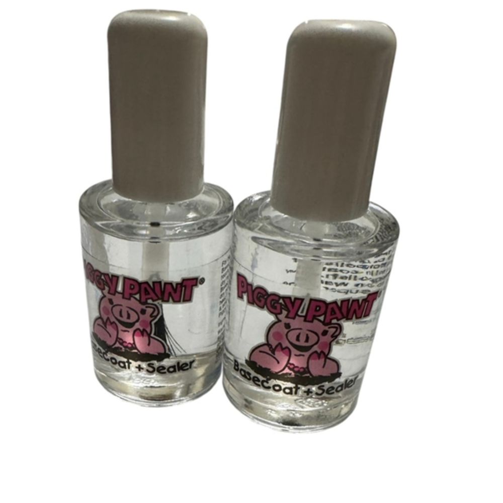 New Piggy Paint Nail Polish Basecoat and Sealer Clear x 2